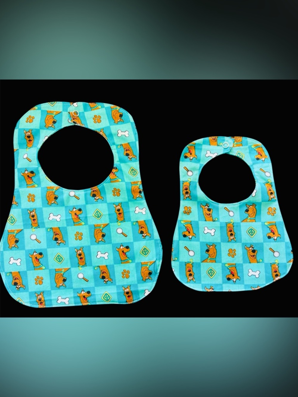 Scooby-Doo Teal Baby Bib Set - Fun Cartoon Dog Pattern